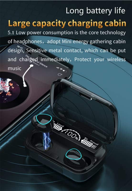 M10 TWS Wireless Earbuds with Charging Power Bank & LED Display 3D Touch Bluetooth Headset - Image 5