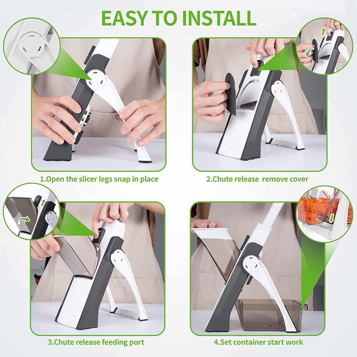 Mandoline Vegetable Cutter Chopper Adjustable Multi-function Vertical Vegetable Cutter - Image 4