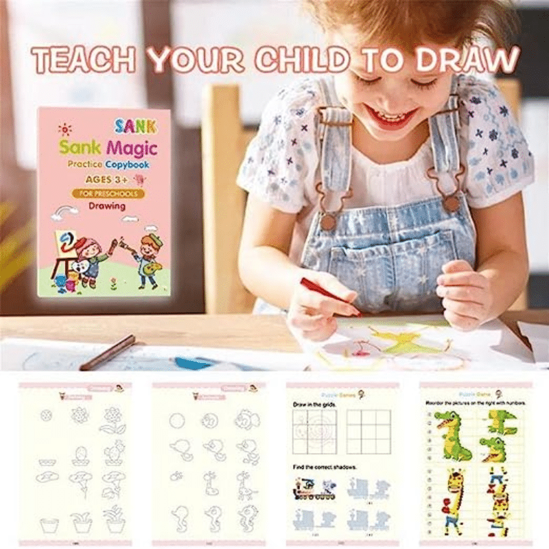 Kids Reusable Practice Copybook Handwiriting Workbook-Reusable Writing Practice Book Educational Toys for Boys Girls Gift - Image 6